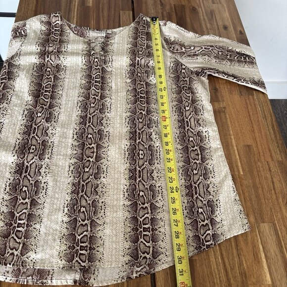 Mph Collection Women’s 3x Snake Print Blouse Top Snake Print Boho Artsy Office - Picture 12 of 14